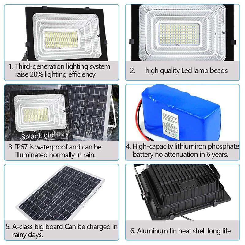 200w 300w 500w Outdoor LED Solar Flood Light