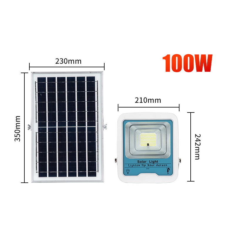 Stadiums LED Flood Light IP65 Waterproof Timing Remote Controller 100W Solar Flood Light